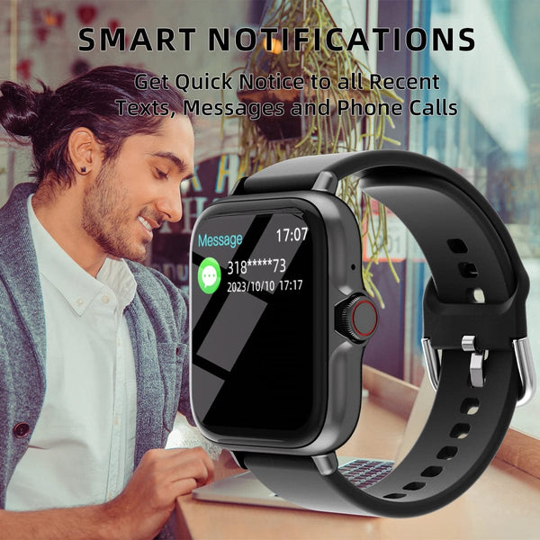 Planet Gates 1.83'' Waterproof Smart Watch with Message Answer Call Sleep Monitoring Sports Pedometer Information Alerts For iPhone Android