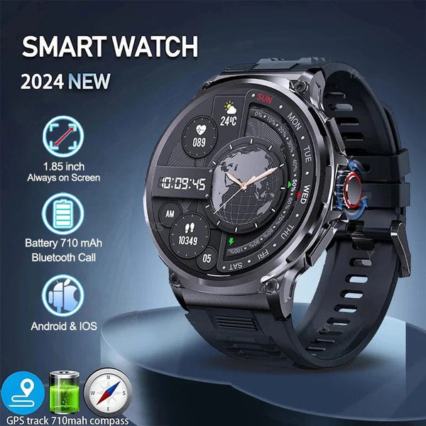 Planet Gates 1.85 AMOLED Ultra / Black For Huawei Xiaomi GPS Track Smart Watch Men 1.85-Inch Ultra HD AMOLED Full Touch Screen 710 Mah Battery BT Call SmartWatch 2024