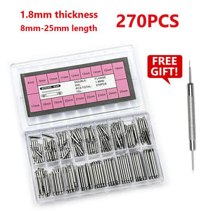 Planet Gates 1.8mm 8-25mm 270pcs/set Strainless Steel Spring Bars Dia 1.5mm/1.8mm length8mm - 25mm/6mm - 23mm Watchband Strap Belt Watch Repair Tools Pin