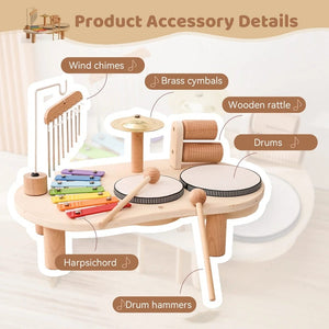 Planet Gates 1 Baby Aeolian Bells Rattle Montessori Educational Toys Children Musical Toys Kids Drum kit Music Table Wooden Musical Instruments