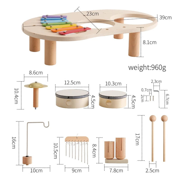 Planet Gates 1 Baby Aeolian Bells Rattle Montessori Educational Toys Children Musical Toys Kids Drum kit Music Table Wooden Musical Instruments