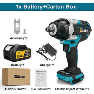 Planet Gates 1 Battery / CHINA 1800N.M Torque Brushless Electric Impact Wrench 1/2 inch Lithium-Ion Battery Cordless Wrench Power Tools For Makita 18V Battery