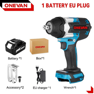 Planet Gates 1 Battery EU Plug / GERMANY / EU ONEVAN 1800N.M Torque Brushless Electric Impact Wrench Cordless Screwdrive Power Tool Lithium-Ion Battery For Makita 18V Battery