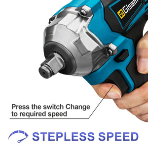 Planet Gates 1 Battery Type 1 / United States Gisam 1200N.M Torque Brushless Electric Impact Wrench 1/2 inch Cordless Wrench Screwdriver Power Tools For Makita 18V Battery