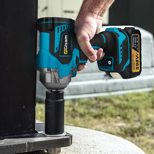 Planet Gates 1 Battery Type 1 / United States Gisam 1200N.M Torque Brushless Electric Impact Wrench 1/2 inch Cordless Wrench Screwdriver Power Tools For Makita 18V Battery