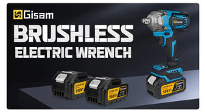 Planet Gates 1 Battery Type 1 / United States Gisam 1200N.M Torque Brushless Electric Impact Wrench 1/2 inch Cordless Wrench Screwdriver Power Tools For Makita 18V Battery
