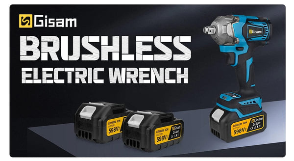 Planet Gates 1 Battery Type 1 / United States Gisam 1200N.M Torque Brushless Electric Impact Wrench 1/2 inch Cordless Wrench Screwdriver Power Tools For Makita 18V Battery