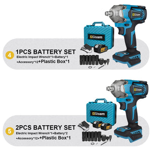 Planet Gates 1 Battery Type 1 / United States Gisam 1200N.M Torque Brushless Electric Impact Wrench 1/2 inch Cordless Wrench Screwdriver Power Tools For Makita 18V Battery