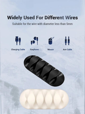 Planet Gates 1 Clips 1 pcs 1 Silicone USB Cable Organizer Cable Winder Desktop Tidy Management Clips Cable Holder for Mouse Headphone Wire Organizer
