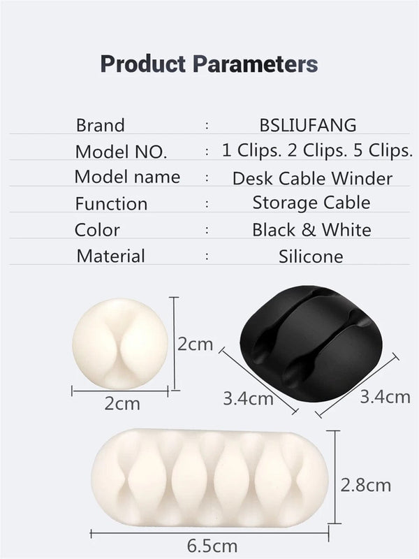 Planet Gates 1 Clips 1 pcs 1 Silicone USB Cable Organizer Cable Winder Desktop Tidy Management Clips Cable Holder for Mouse Headphone Wire Organizer