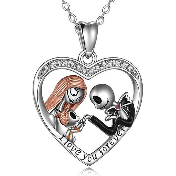 Planet Gates 1 Disney Nightmare Before Christmas Necklace Jack Sally Movie Figures Sweater Chain Fashion Jewelry Accessories Women Lover Gifts