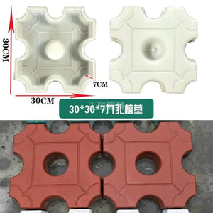 Planet Gates 1 DIY Square Garden Path Concrete Grass Planting Brick Mold PVC Paving Propylene Pavement Walkway Garden Buildings Accessories