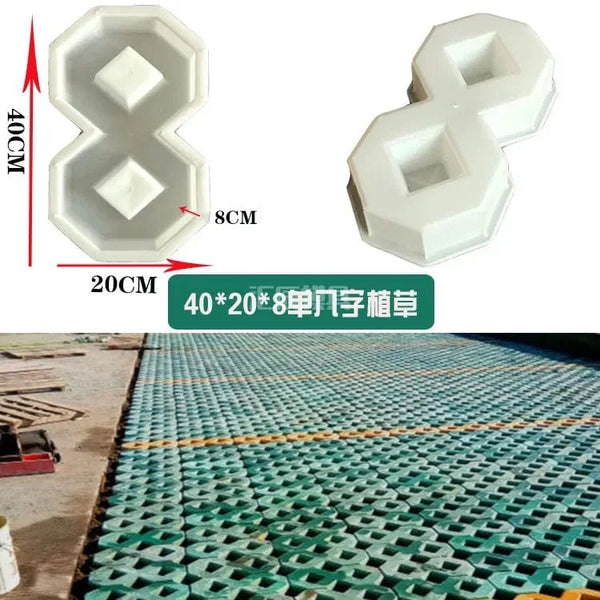 Planet Gates 1 DIY Square Garden Path Concrete Grass Planting Brick Mold PVC Paving Propylene Pavement Walkway Garden Buildings Accessories