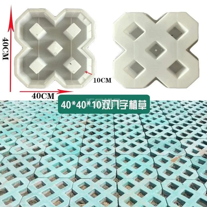 Planet Gates 1 DIY Square Garden Path Concrete Grass Planting Brick Mold PVC Paving Propylene Pavement Walkway Garden Buildings Accessories