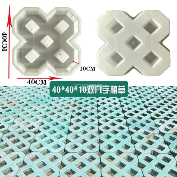 Planet Gates 1 DIY Square Garden Path Concrete Grass Planting Brick Mold PVC Paving Propylene Pavement Walkway Garden Buildings Accessories