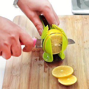Planet Gates 1 Green Lemon Slicer 1pc, Slicer, Lemon, Tomato Slicer, Multifunctional Fruit Splitter, Tomato Slicer With Handle, Household Lemon Slicer, Kitchen Items, Kitchen Gadgets