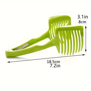 Planet Gates 1 Green Lemon Slicer 1pc, Slicer, Lemon, Tomato Slicer, Multifunctional Fruit Splitter, Tomato Slicer With Handle, Household Lemon Slicer, Kitchen Items, Kitchen Gadgets