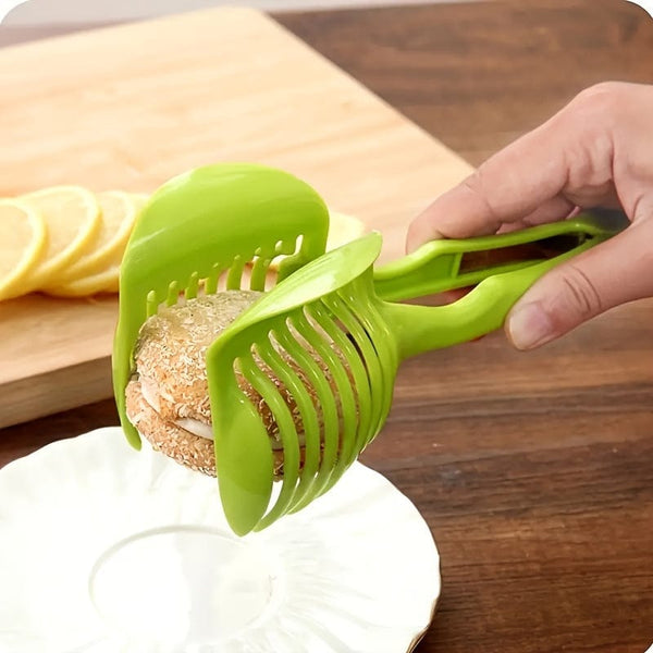 Planet Gates 1 Green Lemon Slicer 1pc, Slicer, Lemon, Tomato Slicer, Multifunctional Fruit Splitter, Tomato Slicer With Handle, Household Lemon Slicer, Kitchen Items, Kitchen Gadgets
