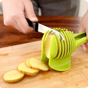 Planet Gates 1 Green Lemon Slicer 1pc, Slicer, Lemon, Tomato Slicer, Multifunctional Fruit Splitter, Tomato Slicer With Handle, Household Lemon Slicer, Kitchen Items, Kitchen Gadgets