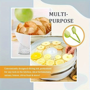 Planet Gates 1 Green Lemon Slicer 1pc, Slicer, Lemon, Tomato Slicer, Multifunctional Fruit Splitter, Tomato Slicer With Handle, Household Lemon Slicer, Kitchen Items, Kitchen Gadgets