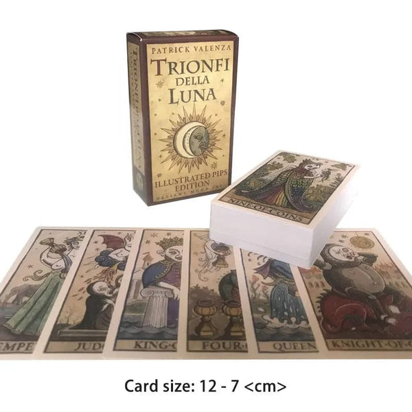 Planet Gates 1 Hot sales 12-7 CM Deck: Moon Tarot Della Luna Deck Fate Divination Prophecy Card Family Party Game Toy Tarot Brochure Guide