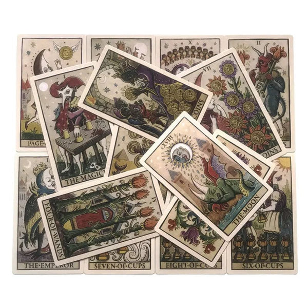 Planet Gates 1 Hot sales 12-7 CM Deck: Moon Tarot Della Luna Deck Fate Divination Prophecy Card Family Party Game Toy Tarot Brochure Guide