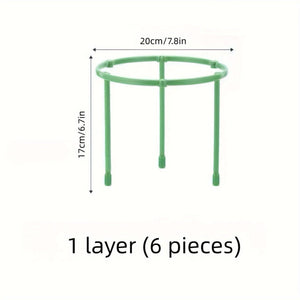 Planet Gates 1 Layers (6 Pieces) 6/18/30pcs Plant Support Stake, Plant Support Ring With Twist Strap, Flower Holder Bracket Splicable Flower Bracket Support Ring Support Rod Indoor Plant Flower Holder Balcony Chandelier Climbing Rattan Rack Pot