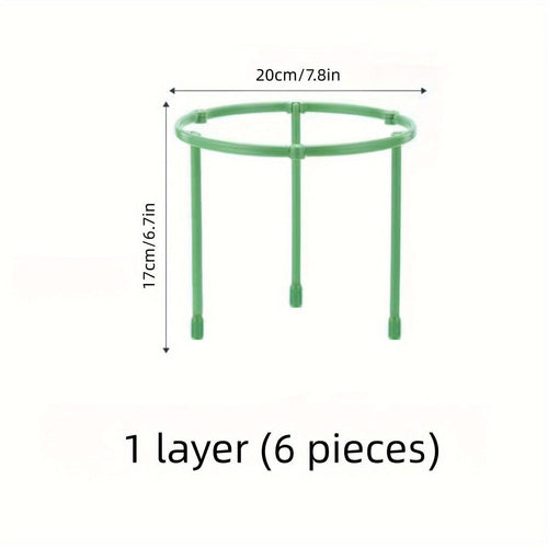 Planet Gates 1 Layers (6 Pieces) 6/18/30pcs Plant Support Stake, Plant Support Ring With Twist Strap, Flower Holder Bracket Splicable Flower Bracket Support Ring Support Rod Indoor Plant Flower Holder Balcony Chandelier Climbing Rattan Rack Pot