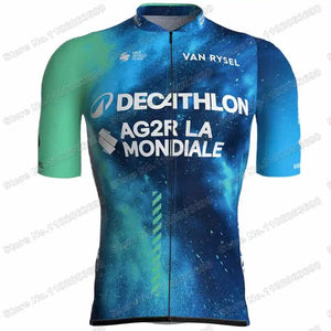 Planet Gates 1 / M 2024 AG2R Cycling Jersey Set Summer France Pro Team Cycling Clothing Men Road Bike Shirt Suit Bicycle Bib Shorts MTB Maillot