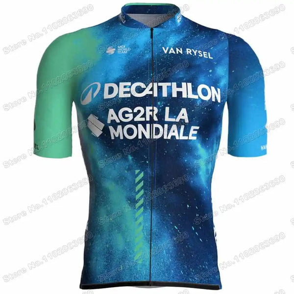 Planet Gates 1 / M 2024 AG2R Cycling Jersey Set Summer France Pro Team Cycling Clothing Men Road Bike Shirt Suit Bicycle Bib Shorts MTB Maillot