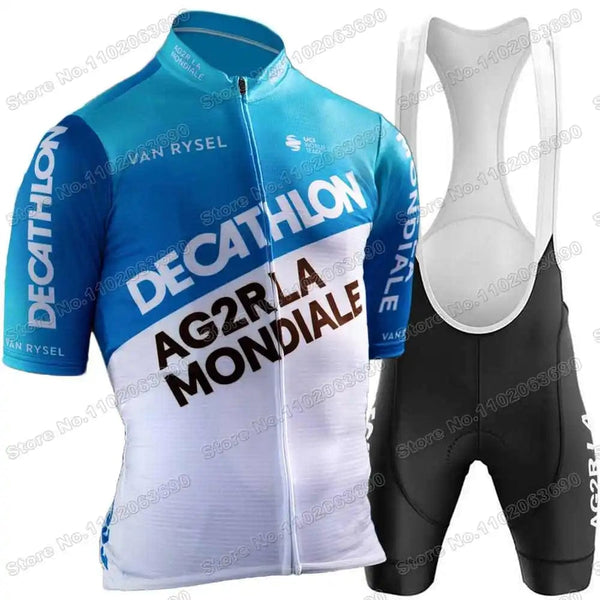 Planet Gates 1 / M 2024 AG2R Cycling Jersey Set Summer France Pro Team Cycling Clothing Men Road Bike Shirt Suit Bicycle Bib Shorts MTB Maillot