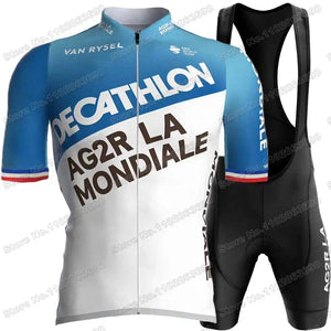 Planet Gates 1 / M 2024 AG2R Cycling Jersey Set Summer France Pro Team Cycling Clothing Men Road Bike Shirt Suit Bicycle Bib Shorts MTB Maillot