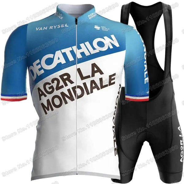 Planet Gates 1 / M 2024 AG2R Cycling Jersey Set Summer France Pro Team Cycling Clothing Men Road Bike Shirt Suit Bicycle Bib Shorts MTB Maillot