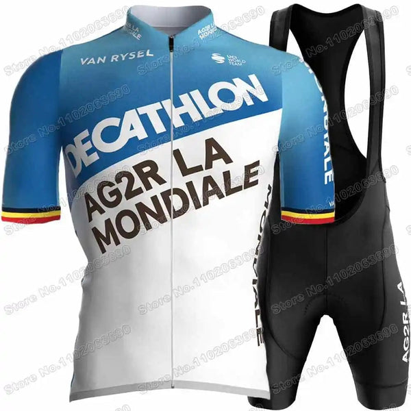 Planet Gates 1 / M 2024 AG2R Cycling Jersey Set Summer France Pro Team Cycling Clothing Men Road Bike Shirt Suit Bicycle Bib Shorts MTB Maillot