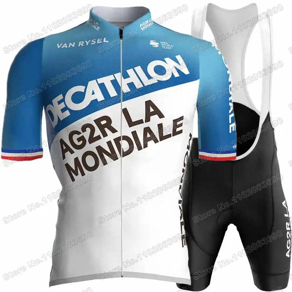 Planet Gates 1 / M 2024 AG2R Cycling Jersey Set Summer France Pro Team Cycling Clothing Men Road Bike Shirt Suit Bicycle Bib Shorts MTB Maillot