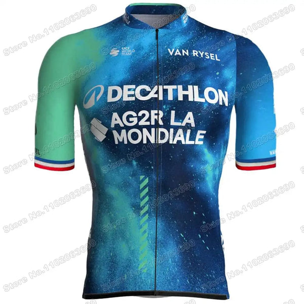 Planet Gates 1 / M 2024 AG2R Cycling Jersey Set Summer France Pro Team Cycling Clothing Men Road Bike Shirt Suit Bicycle Bib Shorts MTB Maillot
