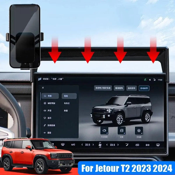 Planet Gates 1 mobile phone holder + 1 base For Jetour T2 2023 2024 Car Phone Holder Bracket GPS Stand Mobile Accessories T0B2