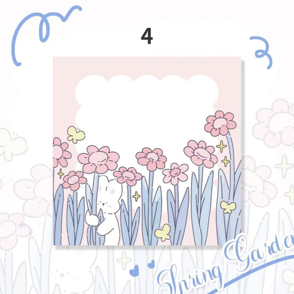 Planet Gates 1 Mr.Paper 100pcs/Bag Square Memo Pad Ins Fresh Artistic Flower Handbook Decoration Message-Leaving Note Stationery Supplies