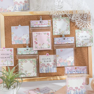 Planet Gates 1 Mr.Paper 100pcs/Bag Square Memo Pad Ins Fresh Artistic Flower Handbook Decoration Message-Leaving Note Stationery Supplies