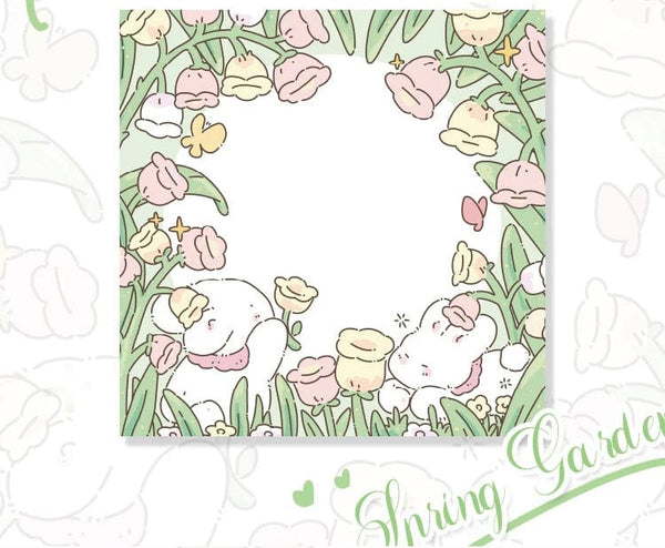 Planet Gates 1 Mr.Paper 100pcs/Bag Square Memo Pad Ins Fresh Artistic Flower Handbook Decoration Message-Leaving Note Stationery Supplies