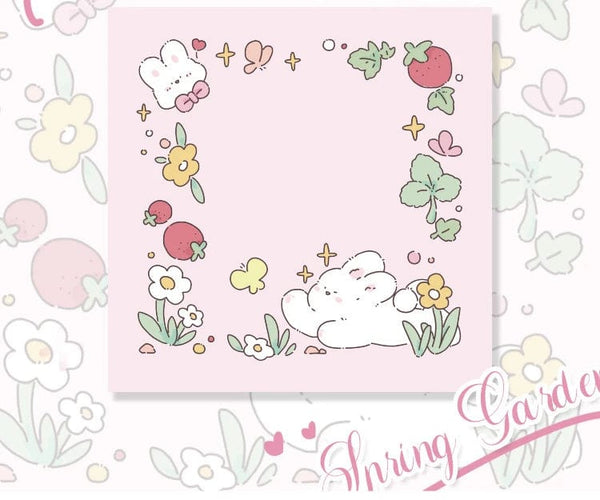 Planet Gates 1 Mr.Paper 100pcs/Bag Square Memo Pad Ins Fresh Artistic Flower Handbook Decoration Message-Leaving Note Stationery Supplies