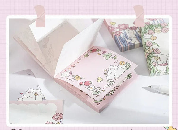 Planet Gates 1 Mr.Paper 100pcs/Bag Square Memo Pad Ins Fresh Artistic Flower Handbook Decoration Message-Leaving Note Stationery Supplies