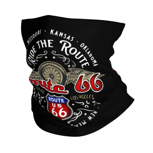 Planet Gates 1 / Multiuse Bandana Ride The Route 66 Bandana Neck Gaiter Windproof Face Scarf Cover Biker Motorcycle Cruise America Highway Headband Tube Balaclava