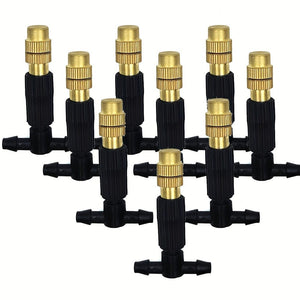 Planet Gates 1 Pack, 5M-30M Outdoor Misting Cooling System Garden Irrigation Watering 1/4'' Brass Atomizer Nozzles 4/7mm Hose For Patio Greenhouse