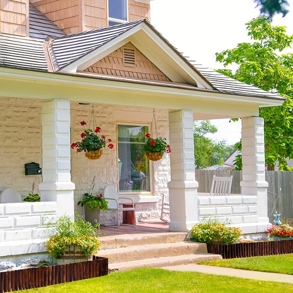 Planet Gates 1 Pack, Garden Fence, Garden Wooden Short Fence, Tree Fence, Burnt Wood Finish Outdoor Landscape Edging Flexible Decorative Border, Spring Garden & Yard Maintenance