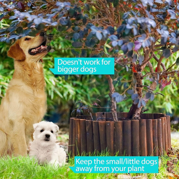 Planet Gates 1 Pack, Garden Fence, Garden Wooden Short Fence, Tree Fence, Burnt Wood Finish Outdoor Landscape Edging Flexible Decorative Border, Spring Garden & Yard Maintenance