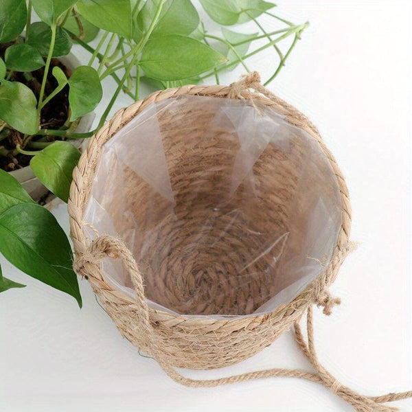 Planet Gates 1 Pack, Garden Hanging Planter Macrame Plant Storage Basket Jute Rope Woven Indoor Outdoor Flower Pot Holder Plant Hangers Home Decor
