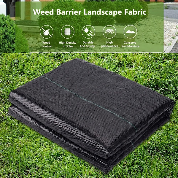 Planet Gates 1 Pack, Garden Weed Barrier Landscape Fabric, Weed Block Fabric, Woven Mulch For Landscaping Ground Cover Weed Control Fabric, Black Garden Bed Liner