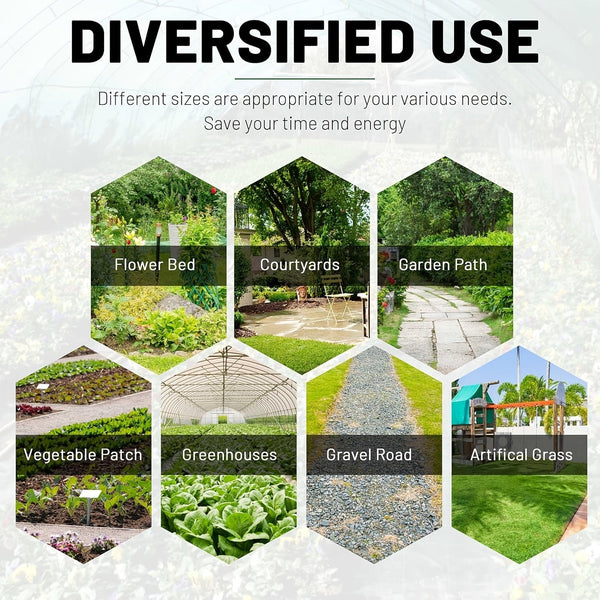 Planet Gates 1 Pack, Garden Weed Barrier Landscape Fabric, Weed Block Fabric, Woven Mulch For Landscaping Ground Cover Weed Control Fabric, Black Garden Bed Liner