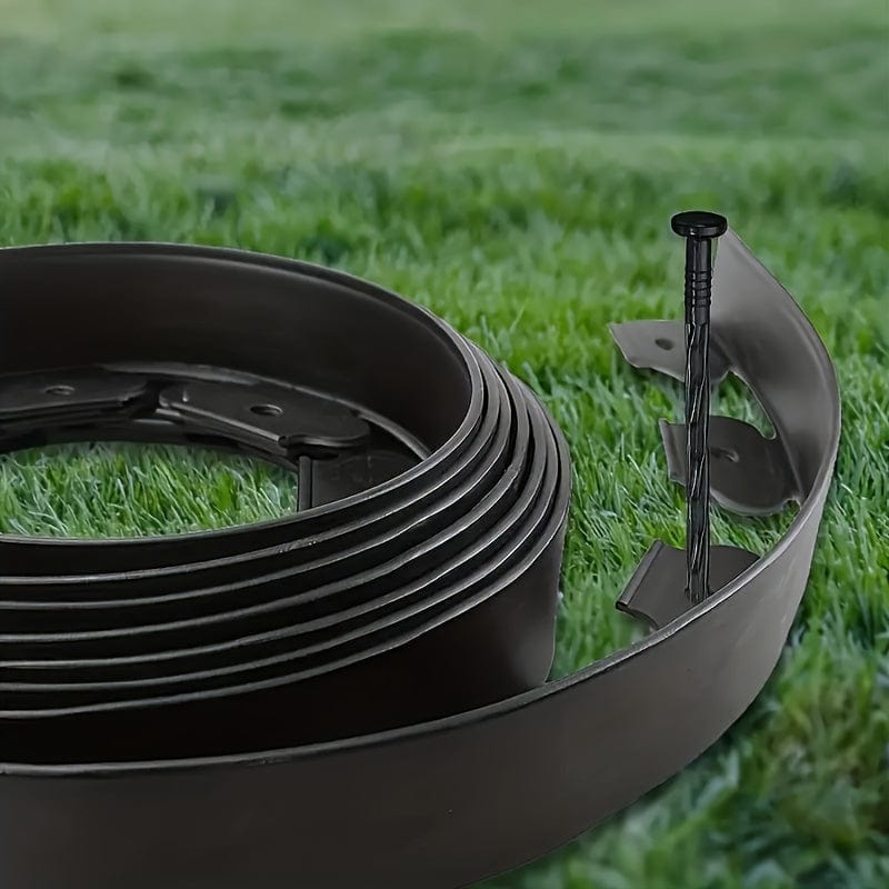 Planet Gates 1 Pack No Dig Landscape Edging, Flower Bed Edging Lawn Edging Garden Edging Border No Dig, Landscaping Border Rubber Edging Wild Flower Garden Border Yard Edging Borders 10.0meter (Send 30 Nails)
